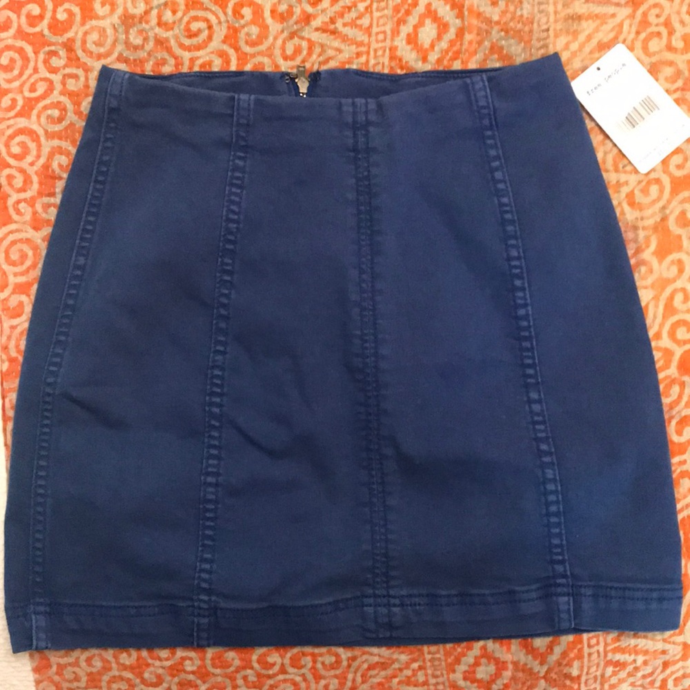 Free People Blue Denim Mini Skirt